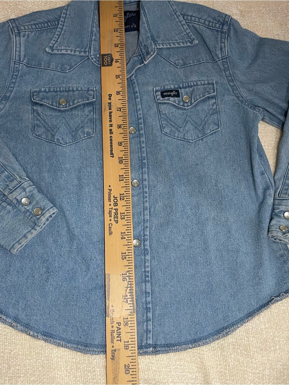 Wrangler Light Blue Denim Western Shirt with Navy Label 5/6 kids - Picture 4 of 8